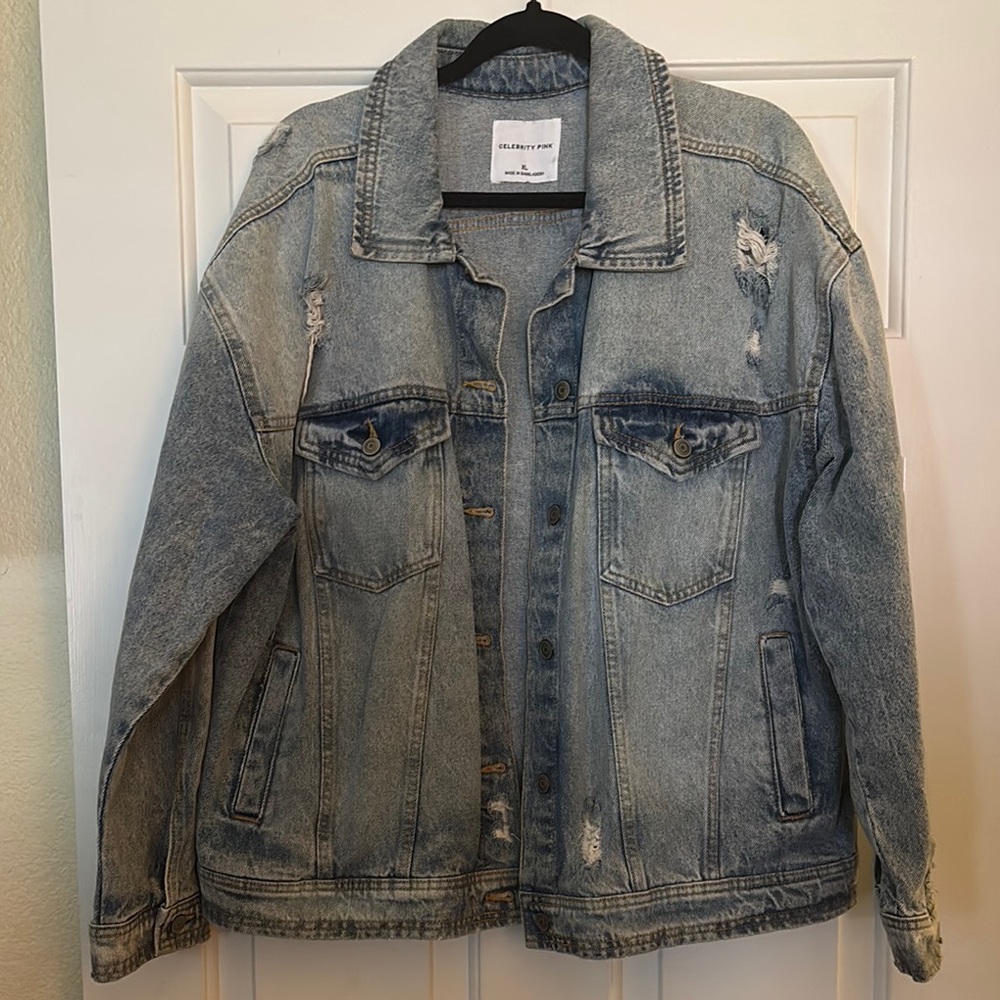 Celebrity Pink Light Blue Denim Jacket
